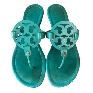 Tory Burch Miller Sandals Island Turquoise Aqua 9.5